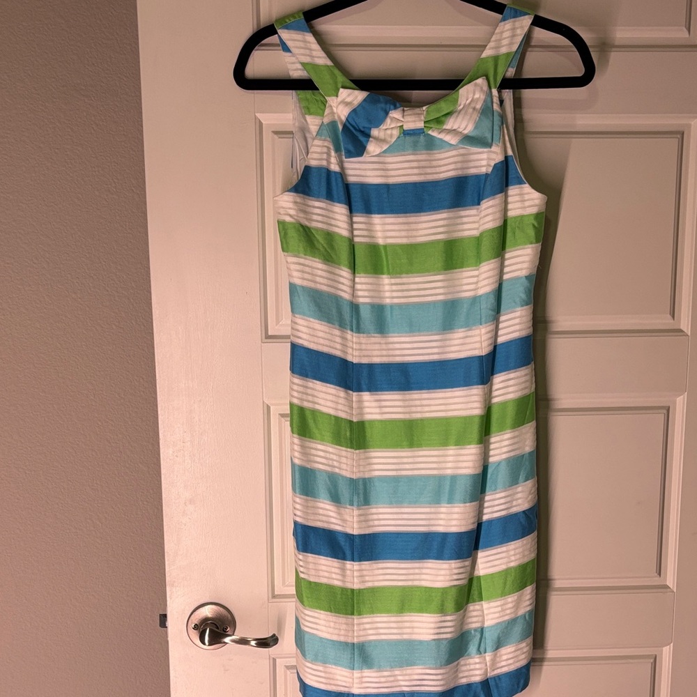 Lilly Pulitzer Blue, Green, and White Striped Dress